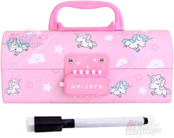 Unicorn Whiteboard Pencilbox with Lock