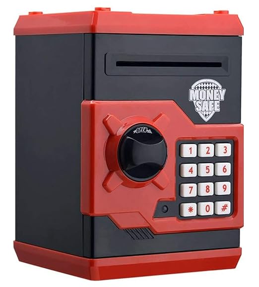 Mini ATM Coin Bank Electronic Money Safe Toy Kids Gift with Secret Code Lock