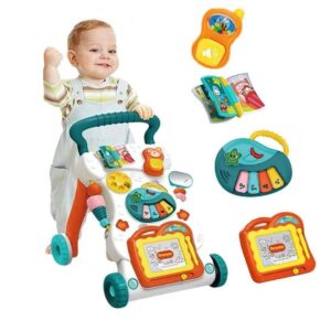 Baby Push and Learn Walker Activity Center for Kids Lights and Sounds, Fun Musical Table