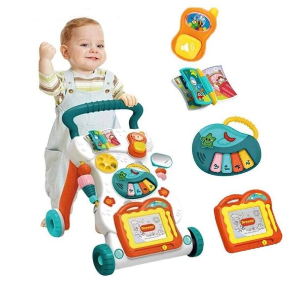 Baby Push and Learn Walker Activity Center for Kids Lights and Sounds, Fun Musical Table